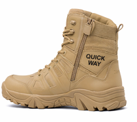Bottes de travail tactiques pour hommes, bottes de randonnée en cuir avec fermeture éclair latérale de 8 pouces