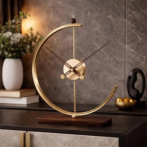 High End Copper <b>Table</b> <b>Clock</b> Perfect For Workspace Decor Gifting Purpose And Elegant <b>Table</b> Top Decoration Wholesale From India - Product Image 3