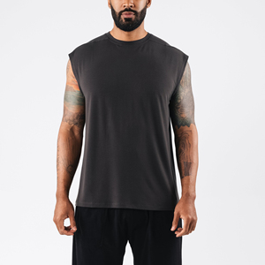 Custom Manufacturer Blank Fitness Sports Muscle Round Neck Loose 100% Cotton Men's Tank Tops for Summer <b>Vest</b> Sleeveless T-Shirt - Product Image 5