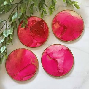 Clear Acrylic Eco-Friendly 3mm Thickness Classic Design Tea Cup Coasters Round Custom Engraved <b>Table</b> <b>Mats</b> for Home Serving - Product Image 1