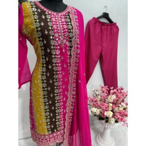 Conjunto de Top, Pantalones y Dupatta de Fiesta para Mujer, Conjuntos Elegantes para Mujer para Ocasiones Especiales - Product Image 4