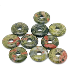 Donuts en Cristal Naturel, Donuts en Pierre de Cristal Unakite, Pierres Gemmes en Cristal, Donuts de Guérison en Cristal Reiki, Agate, Grossiste - Product Image 2