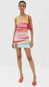 Robe mini élégante ornée de perles et de paillettes pour adolescentes, tenue de soirée à franges avec logo au dos, silhouette droite formelle - Product Image 5