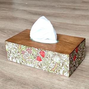 Caja de pañuelos de madera con ventana de cristal y diseño impreso, para colección de hogar moderno, estuche de accesorios al por mayor - Product Image 1