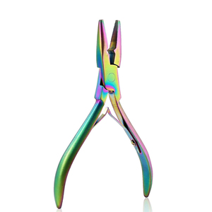 Pince à extensions capillaires durable, multicolore, de bonne qualité, à double ressort, en acier inoxydable, avec perles micro-liens, design unique - Product Image 1
