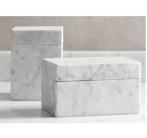 Boîte à bijoux en marbre au design classique, forme rectangulaire, 3 pièces de tailles différentes, boîte en marbre - Product Image 4