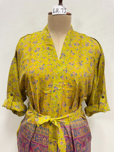 Kimono de Seda Satinada Hecho a Mano en India, Elegante y Sexy, con Estampado Floral/Unicolor, Bata de Baño Transpirable, Camisón - Product Image 4