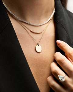 จี้สลักชื่อได้ สร้อยคอทองคำแท้ 14k เพชรกลมเพาะเลี้ยง ตัวอักษรย่อ สร้อยแบบเคเบิ้ล เรียบง่าย สวมใส่ได้ทุกวัน เครื่องประดับคุณภาพสูง - Product Image 2