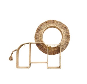 Lion Elephant Rattan <b>wall</b>-<b>mounted</b> <b>shelf</b> for kids Woven Floating Storage Rack Boho Nursery <b>Wall</b> Decor Storage Display <b>Shelf</b> Pack - Product Image 1