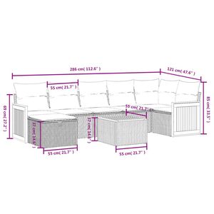 Ensemble de canapés de patio en polyrotin noir, 8 pièces, avec coussins, ensembles de jardin - Product Image 4