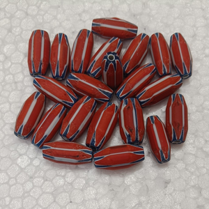 High Quality <b>Blue</b> Red White Chevron Crystal Beads Oval Barrel Floral Pattern Bulk Pack Jewelry Making DIY Bracelet <b>Necklace</b> - Product Image 5