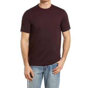T-shirt à manches courtes pour homme, col rond, coupe classique, couleur unie, décontracté, en jersey de coton tricoté - Product Image 5