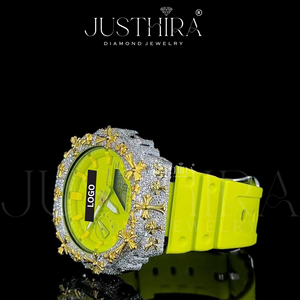 Montre Hip Hop Luxe Moissanite VVS Iced Out en Argent 925, Montre Diamantée Bust Down de Luxe avec Bracelet Néon, Prix d'Usine en Gros - Product Image 3