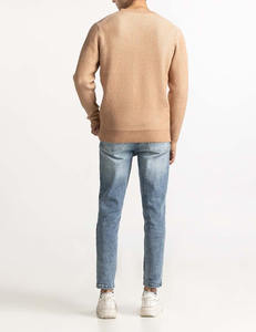 Suéter de punto de alta calidad para hombre, con diseño desgastado, holgado, informal, con logotipo personalizado, suéter de cuello redondo de alta calidad para hombre - Product Image 4