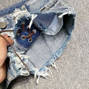Sexy <b>Low</b>-<b>rise</b> Lace Up Denim <b>Shorts</b> Women's Summer New Personalized Straps Hip-wrapped Super <b>Shorts</b> Jeans Women's <b>Shorts</b> - Product Image 5