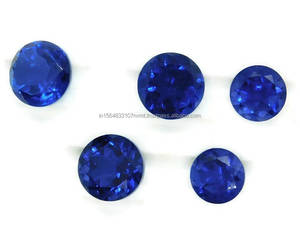 Saphir bleu de laboratoire rond brillant de 2mm à 20mm pierres précieuses en vrac de haute qualité Nano saphir bleu pierres synthétiques - Product Image 2