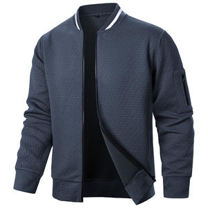 Nouveau hommes nouveau Zip col montant sweat veste hommes décontracté Jacquard Cardigan sweats Baseball vestes hommes vêtements-vin - Product Image 4