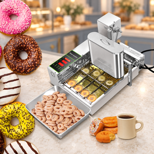 Nouvelle machine à beignets automatique à 4 lignes avec des ingrédients à base de fruits et de lait, haute productivité, acier inoxydable 304, contrôle de la température - Product Image 1