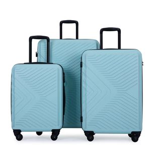 Set di bagagli leggeri in ABS 3 pezzi 20/24/28 valigia verde con ruote Spinner e lucchetto TSA due ganci inclusi - Product Image 1