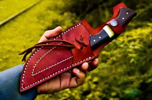 Custom OEM/ODM Handmade Industrial Grade Bowie <b>Knife</b> in Damascus Steel Wood+<b>Bone</b> <b>Handle</b> Leather Sheath 15in - Product Image 6
