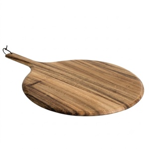 Planche à découper ronde en bois écologique, robuste, avec poignée, pour la cuisine, idéale pour la préparation des pizzas (vente en gros) - Product Image 4