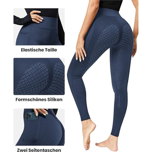 Culottes d'équitation taille haute pour femmes avec grip en silicone intégral et poches – Vente en gros OEM - Product Image 4