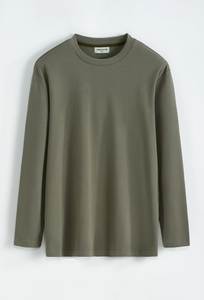 เสื้อยืดแขนยาวผู้ชาย คอกลม ผ้าฝ้าย สีพื้น เรียบง่าย สวมใส่ได้ทุกวัน - Product Image 4