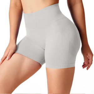 Wholesale High Waist <b>Booty</b> Shorts in Four Way Stretch Fabric for Workout Shorts Custom Logo - Product Image 2