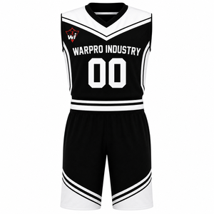 Personalized CourtEdge Basketball Uniform Set Custom Black White Sleeveless Jersey Shorts Team Sports Kit - Product Image 1