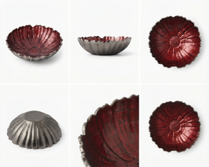 Bol émaillé en relief de fleur en aluminium Premium Vantage bol d'écrou en émail gaufré poli brillant fantaisie pour vaisselle et vaisselle - Product Image 6
