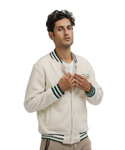 Vente en gros 2025 tendance hommes décontracté Sherpa veste hiver automne Baseball veste broderie OEM mode sans col nouvelles réductions - Product Image 1
