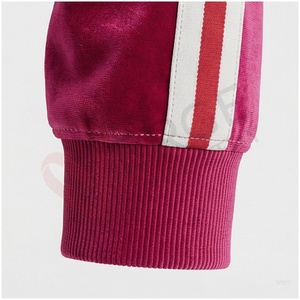 Ensemble de survêtement bordeaux pour homme, manches longues, col montant, fermeture éclair sur le devant, logo, couleur unie, respirant, coupe décontractée, vêtement d'automne - Product Image 6