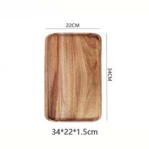 Rectangular Wood Serving Tray: Modern <b>Coffee</b> <b>Table</b> Decor Wooden Serving Tray with Engraved Design - Product Image 5