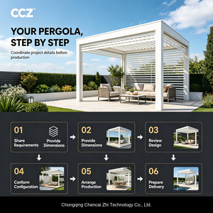 Gazebo autoportant en aluminium pour extérieur avec structure thermolaquée gris foncé et système de toit à persiennes réglables pour terrasse et portique - Product Image 5
