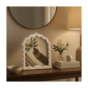 Hot Selling Resin Angel Photo <b>Frame</b> with Wavy Edge Mirror Polish Finish for Interior <b>Design</b> Home Office Wholesale B2B - Product Image 5