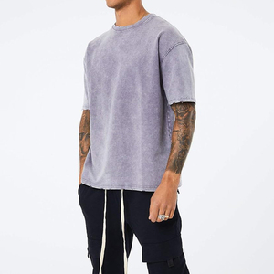 Camiseta de hombre de corte holgado con lavado ácido, de manga corta, estilo streetwear, tops vintage, camiseta de corte holgado con lavado ácido personalizada - Product Image 1
