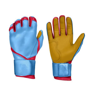 Split Finger Baseball Gloves Leather Right Handed Hook And Loop Closure All Seasons Adult Use Blue <b>Red</b> Yellow Baseball Gloves - Product Image 1