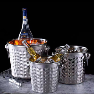 ถังน้ำแข็งสแตนเลสสีตามสั่ง ลดราคาพิเศษ พร้อมหูหิ้ว สำหรับใส่เบียร์ ไวน์ แชมเปญ เหมาะสำหรับงานปาร์ตี้ที่บาร์ - Product Image 1