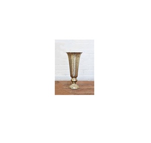 Premium Handmade <b>Gold</b> Metal Flower Vase Contemporary Decorative Accent for Coffee <b>Table</b> <b>Console</b> <b>Table</b> Hotel Lobby Office - Product Image 1