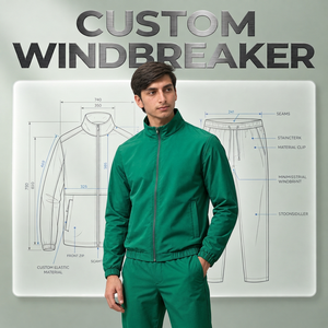 Ensemble coupe-vent personnalisé pour homme : survêtement léger en nylon avec capuche et short pour le sport, la course, l'entraînement et le streetwear tendance - Product Image 5