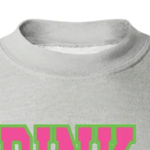 Sudadera de cuello redondo con estampado gráfico gris, rosa y verde, de manga larga, puños acanalados, informal, de forro polar para mujer, estilo urbano. - Product Image 2