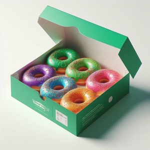 Boîtes à beignets écologiques modernes avec stratification mate et matériaux recyclés pour beignets de boulangerie et sushis - Product Image 3