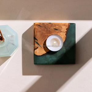 Porta Incienso de Madera Epoxi de Diseño Moderno con Bandeja de Cobre para Uso con Oud y Carbón Vegetal de Falak World Export - Product Image 5