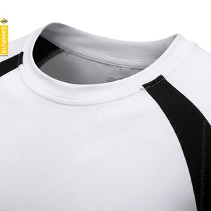 SAMAVIA <b>Men's</b> White Black Long Sleeve <b>Compression</b> Rash Guard Quick Dry Polyester Activewear <b>Shirt</b> Full Sleeve Sport Top - Product Image 5