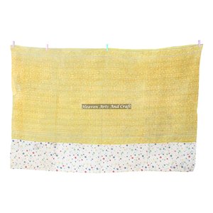 Vintage Kantha Decorative Block Printed Cotton <b>Throw</b> Quilts Indian Reversible Hand <b>Stitched</b> Heavy <b>Throw</b> Old Sari Blanket Patch - Product Image 4