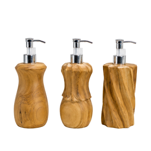 Distributeur de savon en bois de teck haut de gamme ARTERRA – Ensemble moderne pour lavage des mains, idéal pour projets hôteliers - Product Image 4