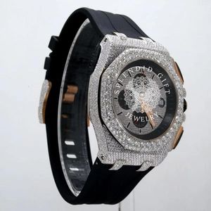 Reloj de Diamantes de Lujo, Regalo Espléndido, Esfera de Cristal de Zafiro, Movimiento de Cuarzo ETA, Caja de 28 mm, Correa de Moissanita Plateada, para Hombre - Product Image 6