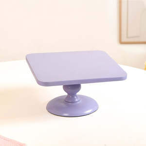 Base Cuadrada de Madera para Pastel, Plato de Exhibición de Postres Rosa y Morado para Bodas y Fiestas - Product Image 4