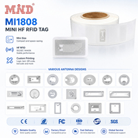 Mi1808 Programlanabilir 13.56Mhz NTAG213/215/216/424 Dna Mini Etiket Yeniden Yazılabilir Kendinden Yapışkanlı NFC Etiket Sticker RFID Etiket