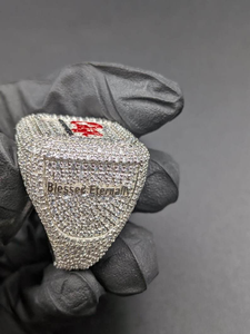 Bague personnalisée en moissanite avec nom, bague signet carrée pavée, bijoux hip-hop personnalisés, bague de luxe tendance, cadeau - Product Image 5